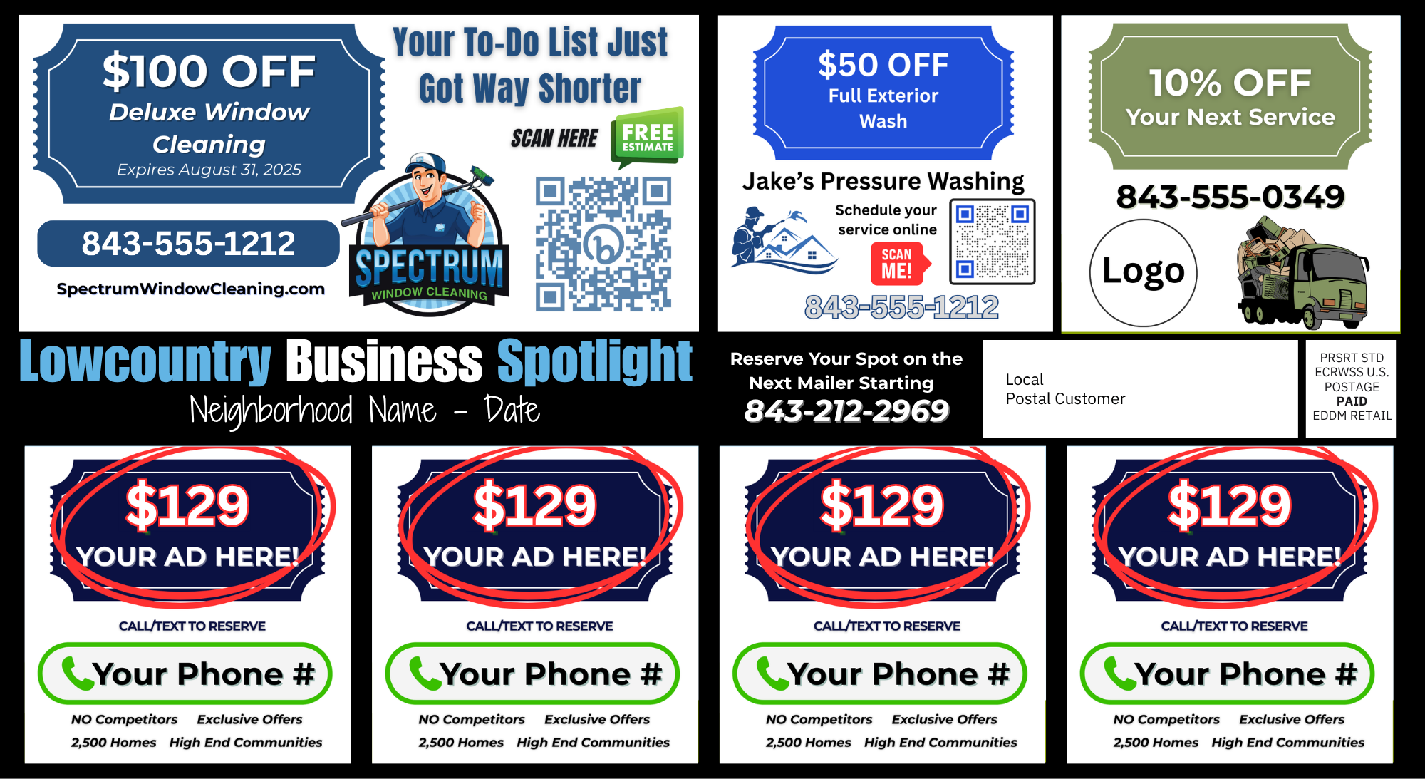 6.5x12 neighborhood shared mailer postcard front - Lowcountry community card