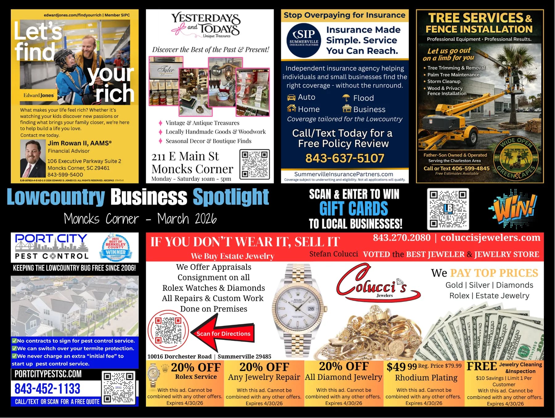 Moncks Corner Spotlight Postcard, March 2026, postage side